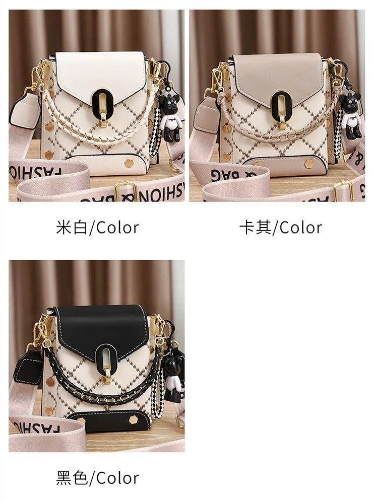 Versione coreana della piccola borsa quadrata semplice e alla moda, versatile borsa a tracolla alla moda, mini telefono cellulare alla moda