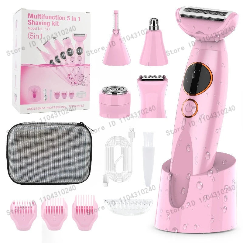 Epilatore elettrico femminile 733 Epilatore corpo multifunzionale 5 in 1 Epilatore viso Depilazione donna Epilatore indolore
