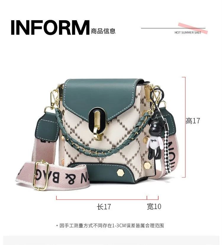 Versione coreana della piccola borsa quadrata semplice e alla moda, versatile borsa a tracolla alla moda, mini telefono cellulare alla moda