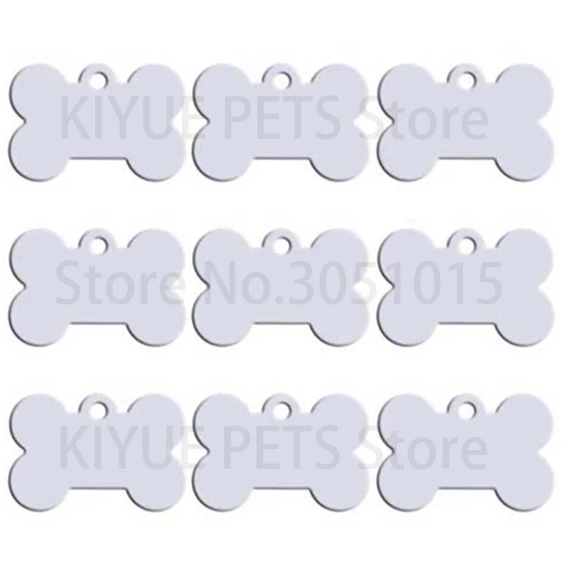 Targhette ID a Forma di Osso per Cani e Gatti – Alluminio | 4 Misure, 11 Colori