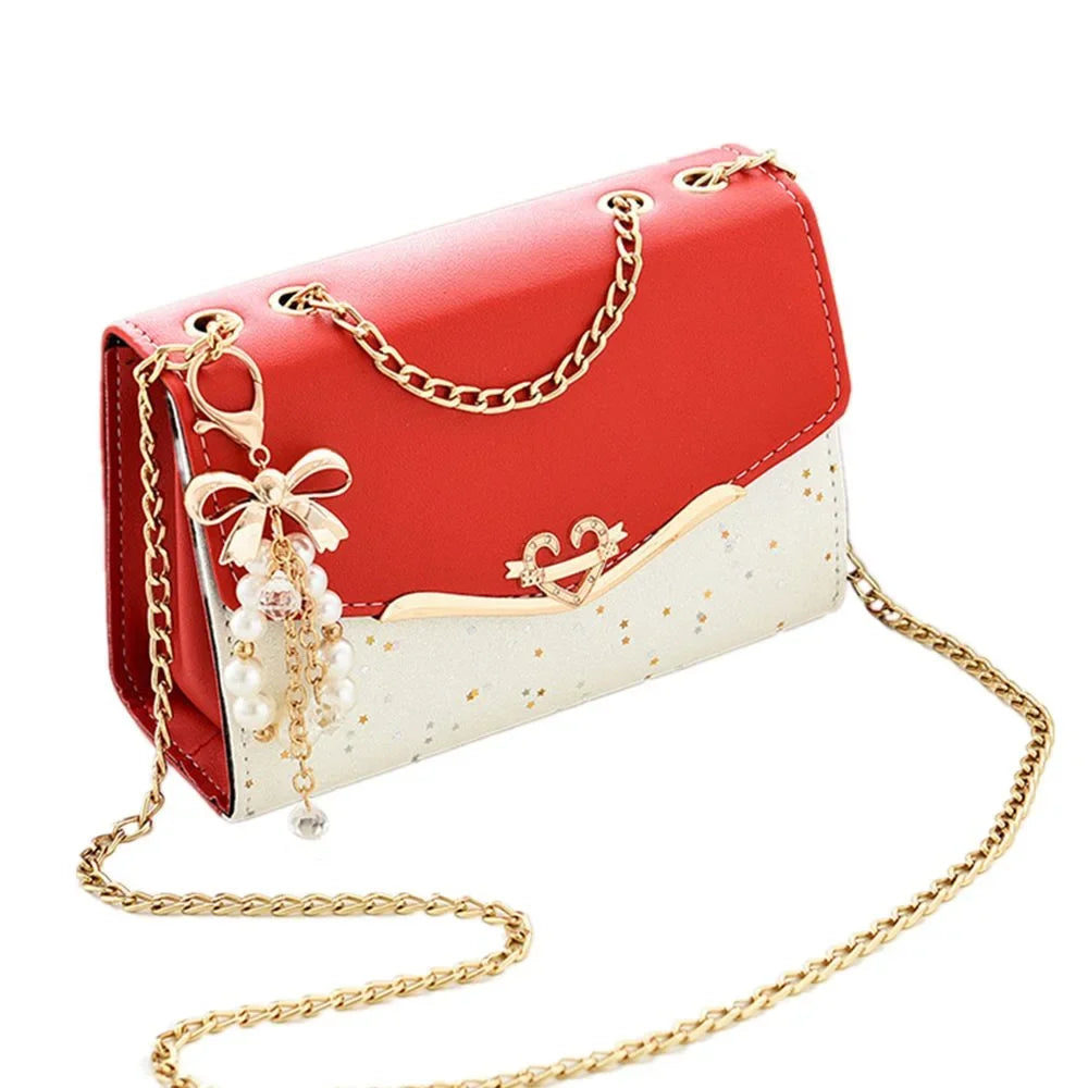 Borsa alla moda da donna Borse a tracolla singole con paillettes alla moda Custodia per cellulare Borsa da donna in pelle PU con pendente a nappa