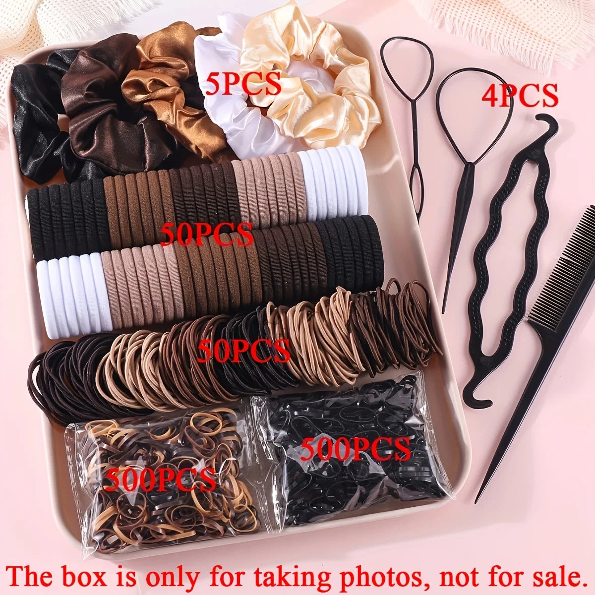 Set Accessori per Capelli — Elastici, Scrunchies e Fasce (1109 pz)