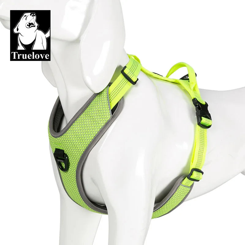 Truelove Pettorina Riflettente per Cani – Gilet Antitraino con Maniglia | XS-XL
