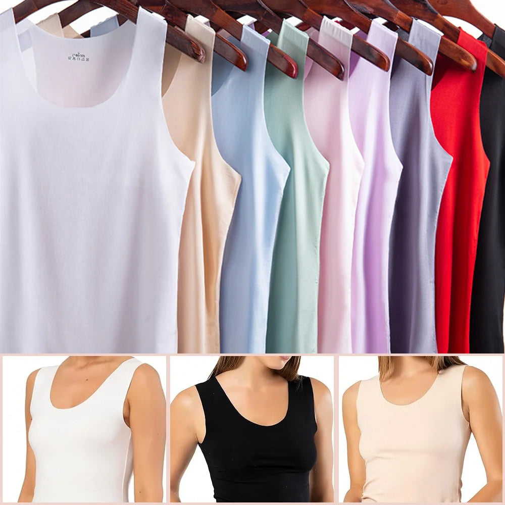 Canotta Donna Ice Silk Senza Cuciture – Sottile Traspirante | 8 Colori | M-4XL