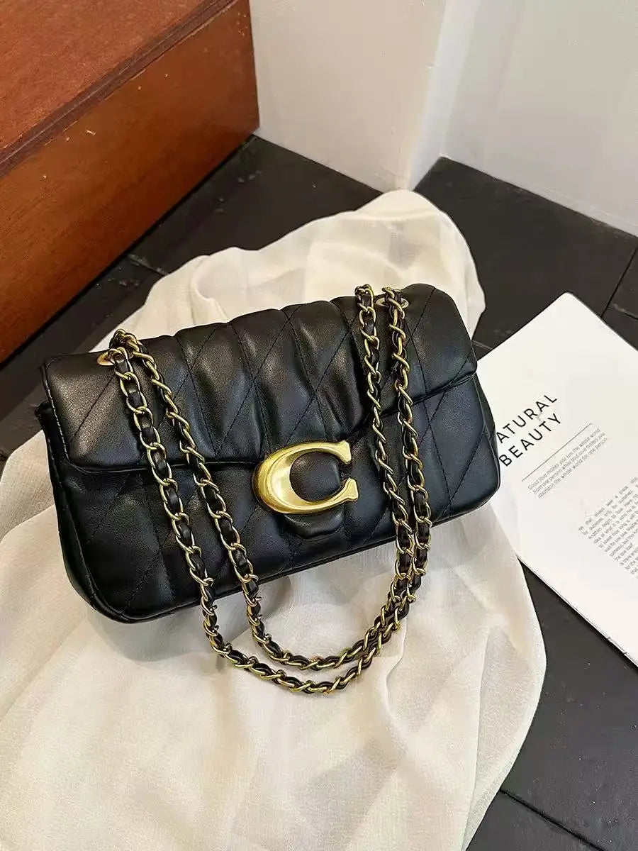 Borsa a tracolla diagonale da donna in pelle di lusso dal design classico, con morbida tracolla regolabile, borsa per tutti i giorni
