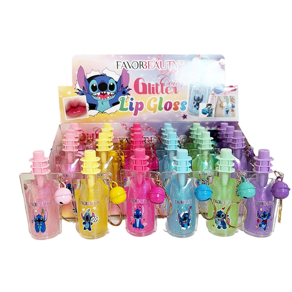Set 24 Lip Gloss Stitch – Con Portachiavi, Waterproof & Lunga Durata