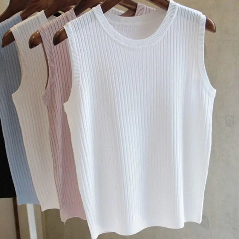 Top Gilet a Maglia Senza Maniche – Collo Tondo, Fit Slim, 5 Colori | Estate 2026