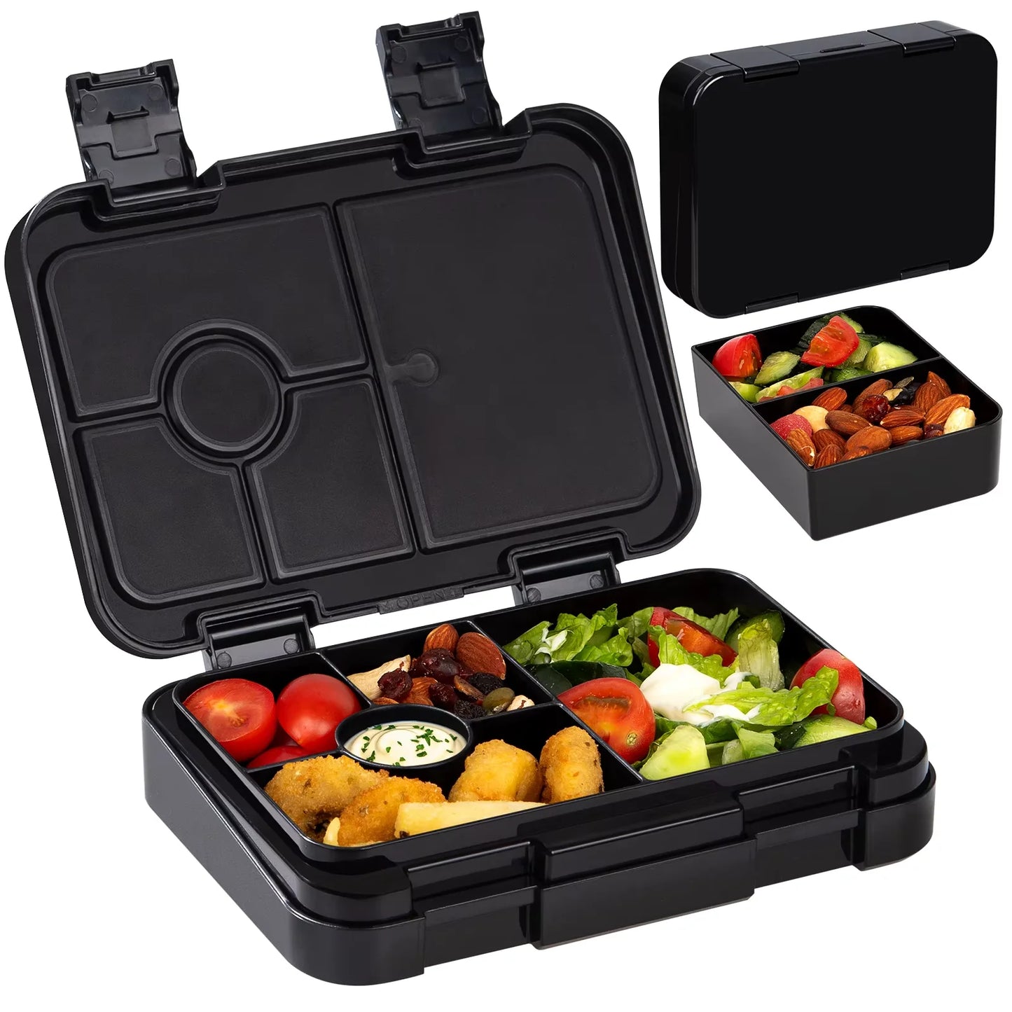 Bento Box per Bambini — Portapranzo 2 Livelli 5 Scomparti, Sicuro per Microonde, A Prova di Perdite