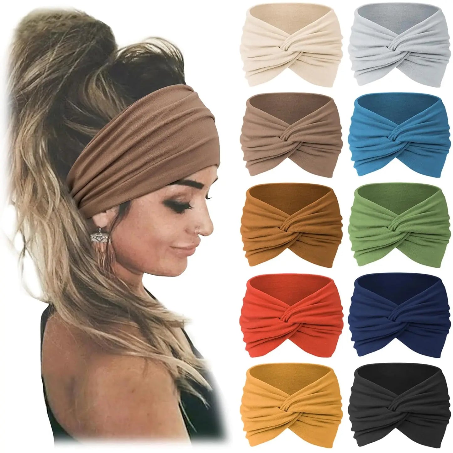 Fascia Turbante per Capelli — Stile Boho Multifunzione