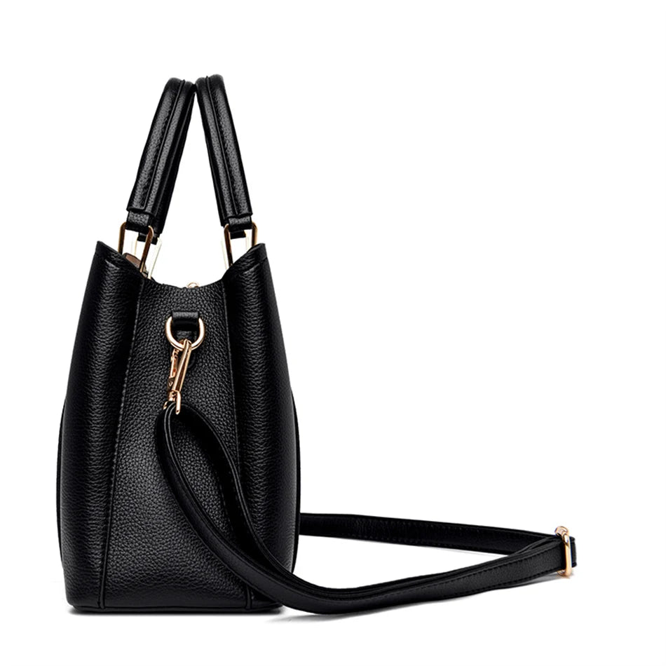 Borsa Donna Grande Capacità in Pelle Microfibra – Shopper Tote con Tracolla | 4 Colori