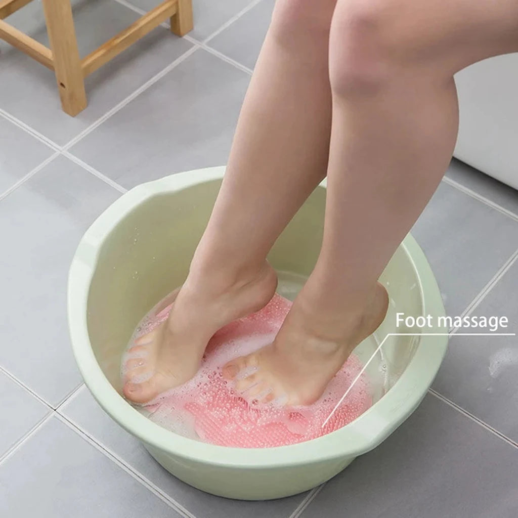 Tappetino Massaggio Piedi in Silicone con Spazzola Esfoliante