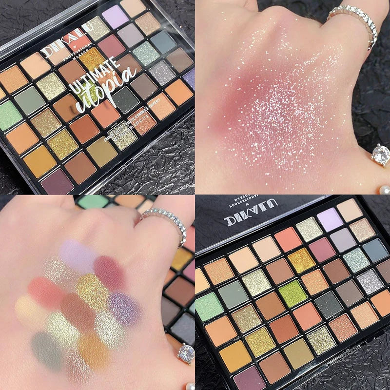 DIKALU Palette Ombretti 40 Colori – Glitter, Opachi e Metallici, Impermeabile