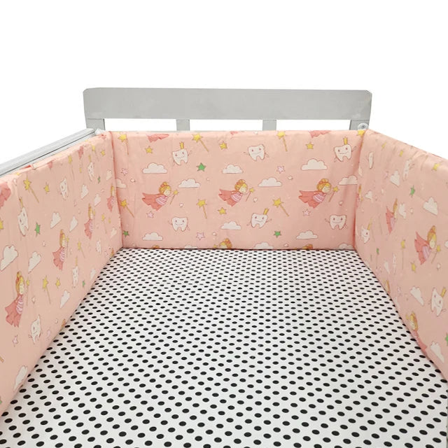 Paraurti per Lettino in Cotone 200×30cm – Doppia Faccia, Cerniera, Design Nordic