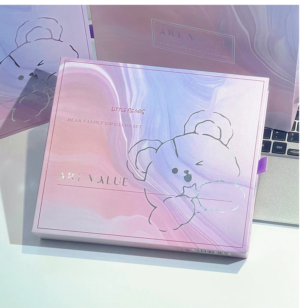 Set Trucco Orso Bear Family – 6 Rossetti Opachi + Specchio + Collana | Regalo