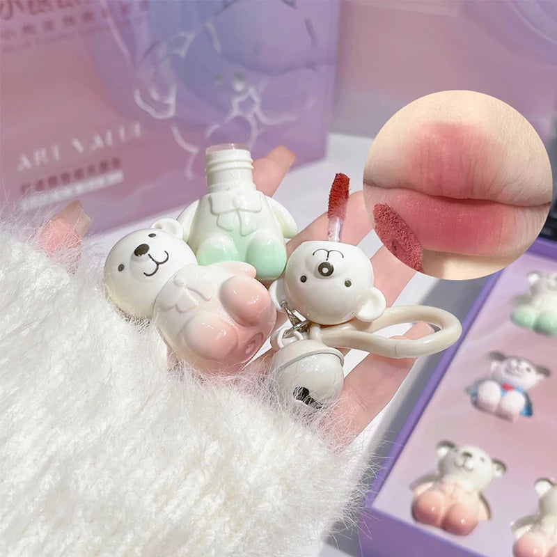 Set Trucco Orso Bear Family – 6 Rossetti Opachi + Specchio + Collana | Regalo