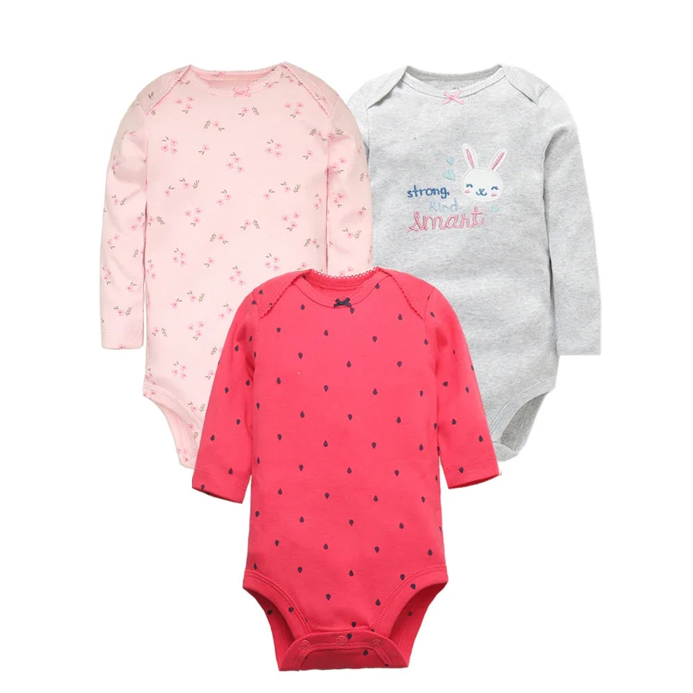 3-5 pz/lotto body per bambini maniche lunghe vestiti per neonati 100% cotone abbigliamento per bambini in cartone animato vestiti per bambina neonato