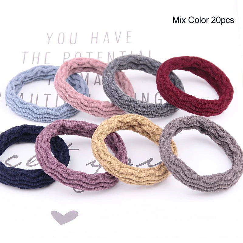 20PCS Donne Ragazze Semplici Fasce elastiche per capelli di base Cravatte Scrunchie Holder Elastici Moda Fascia Accessori per capelli