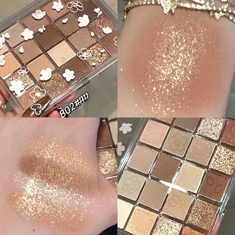 Palette Ombretti 20 Colori – Opachi, Glitter e Shimmer, Impermeabile 20g