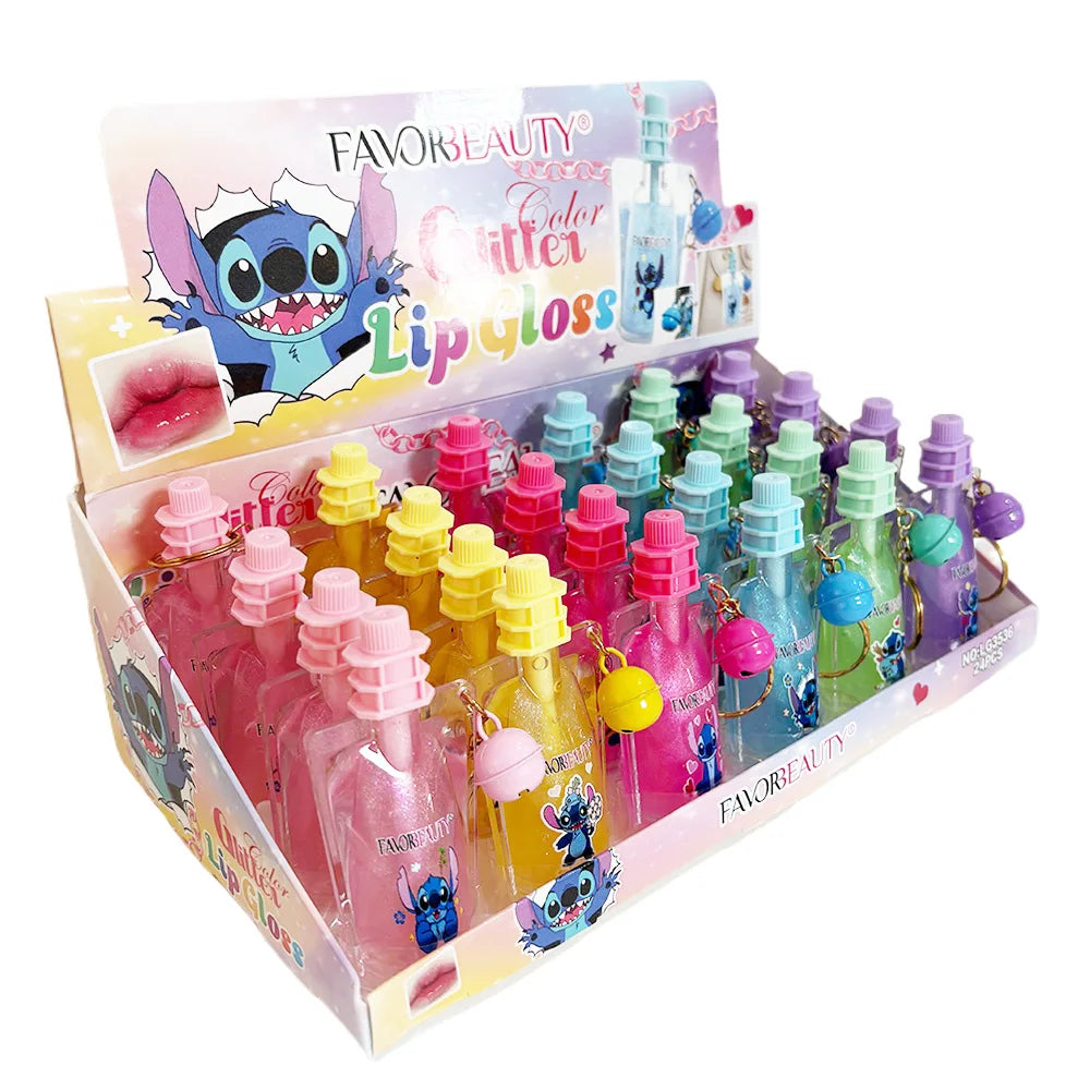 Set 24 Lip Gloss Stitch – Con Portachiavi, Waterproof & Lunga Durata