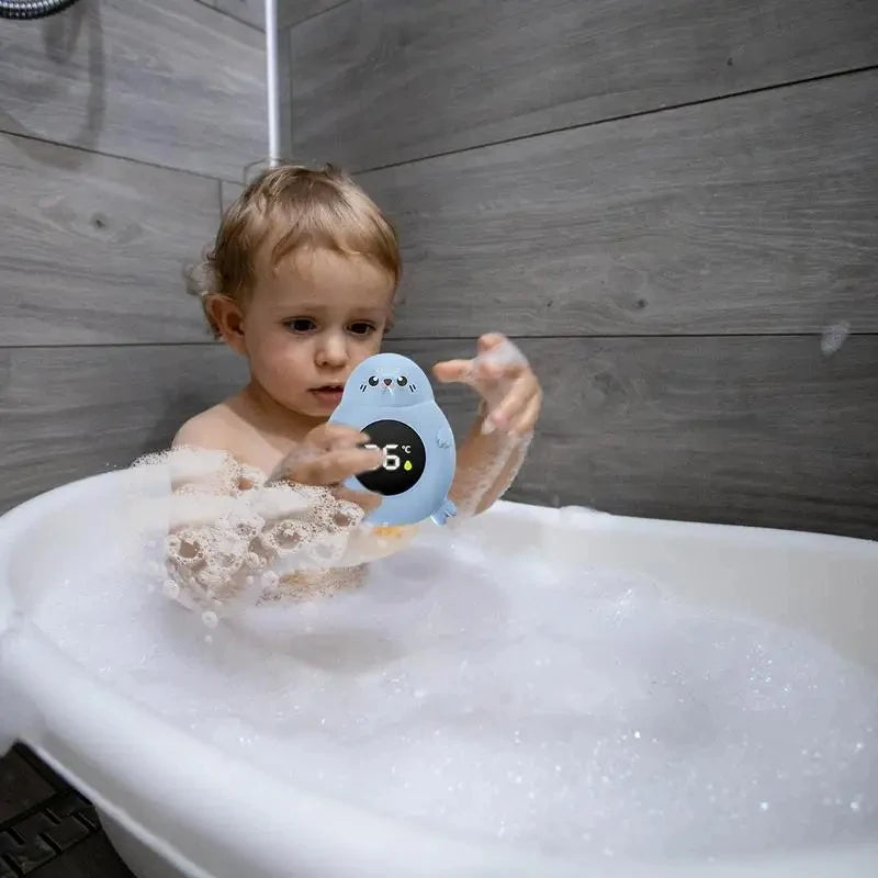 Termometro da bagnetto per bambini Monitor della temperatura della vasca Monitor di avviso della temperatura resistente all'acqua calda e fredda Display a LED con sensore aggiornato