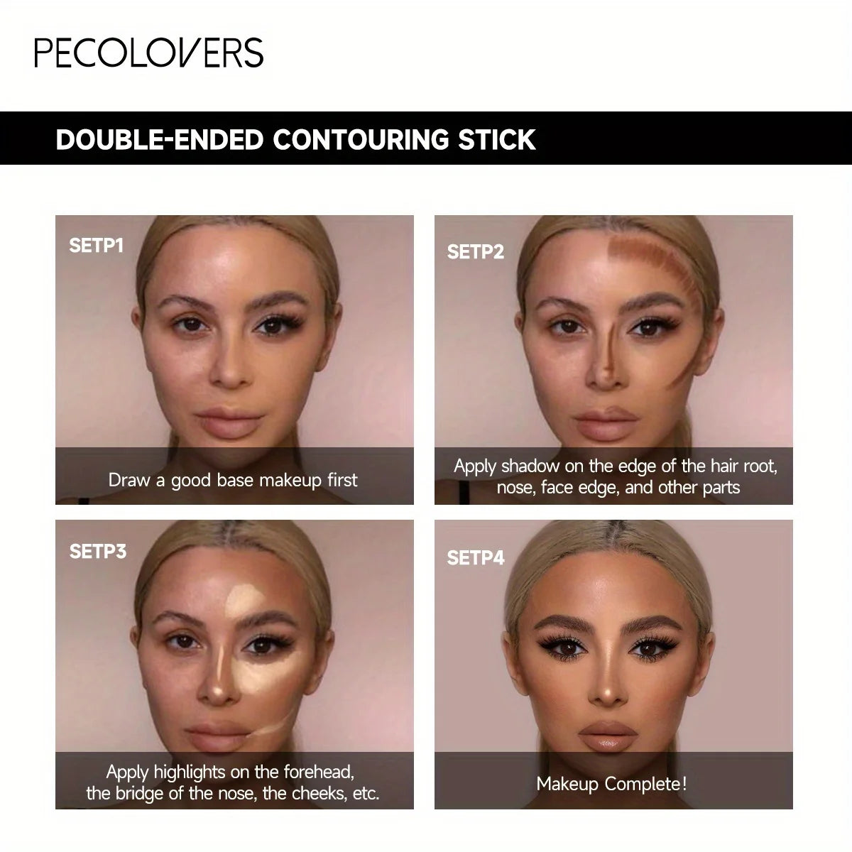 Contour Stick a Doppia Testa – Bronzer & Illuminante per Contouring Naso e Viso