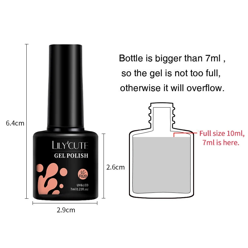 LILYCUTE Set di 6 Smalti Gel per Unghie Fai-da-Te 7ML, Rosa Brillante, Accessori per Nail Art, Smalto Gel UV LED Soak-Off