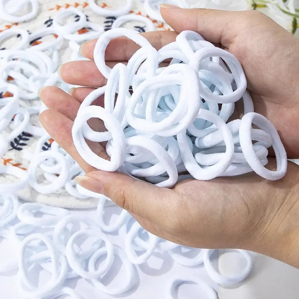 30-200 pezzi Accessori per capelli per donna ragazza Fasce per capelli di base Fascia Corde per capelli Cravatte Porta coda di cavallo Nylon semplice e alla moda