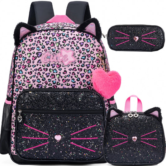 Zaino Scuola per Ragazze con Lunch Box — Set 3 Pezzi