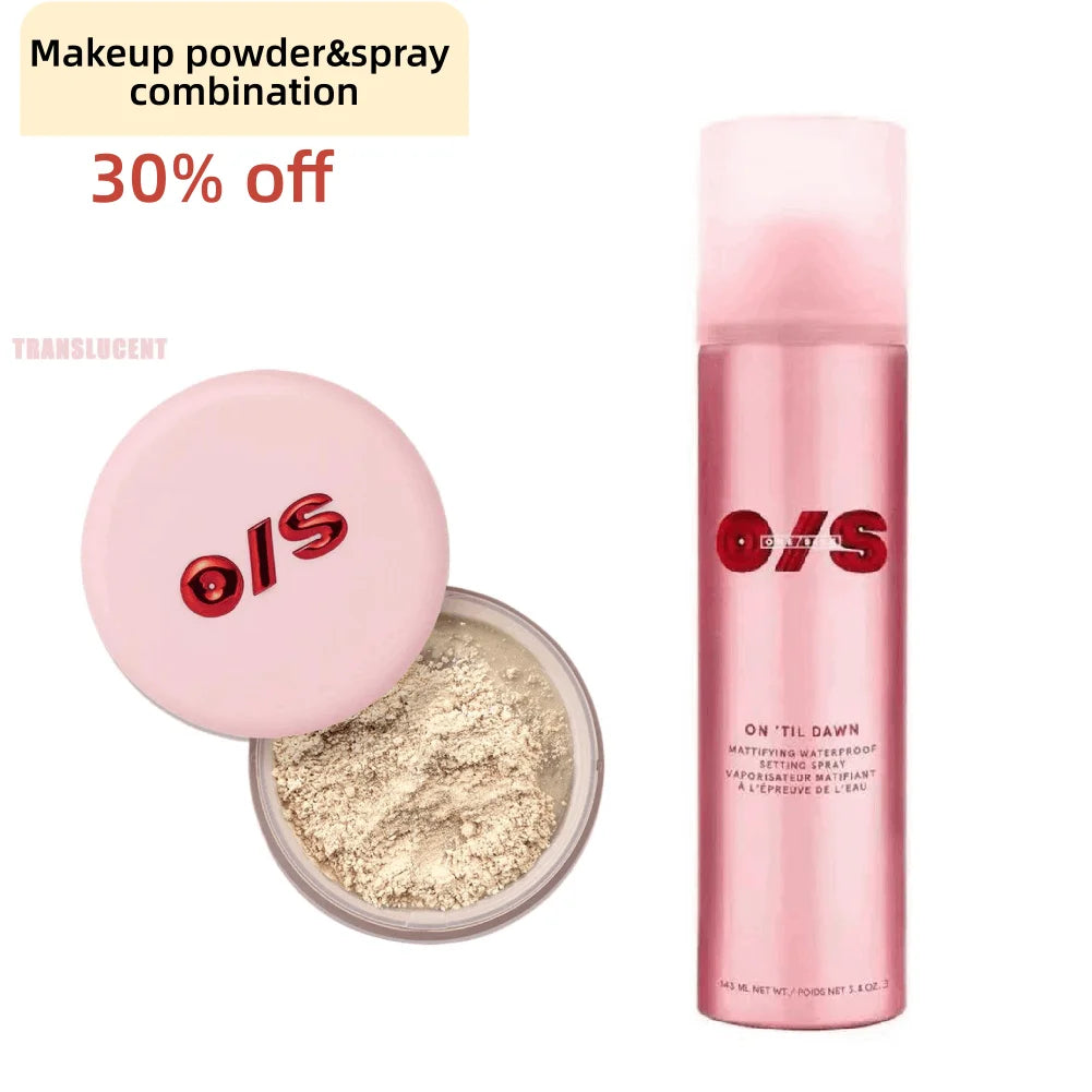 Cipria Fissante Opacizzante Effetto Miele – Controllo Olio, Nasconde i Pori + Setting Spray