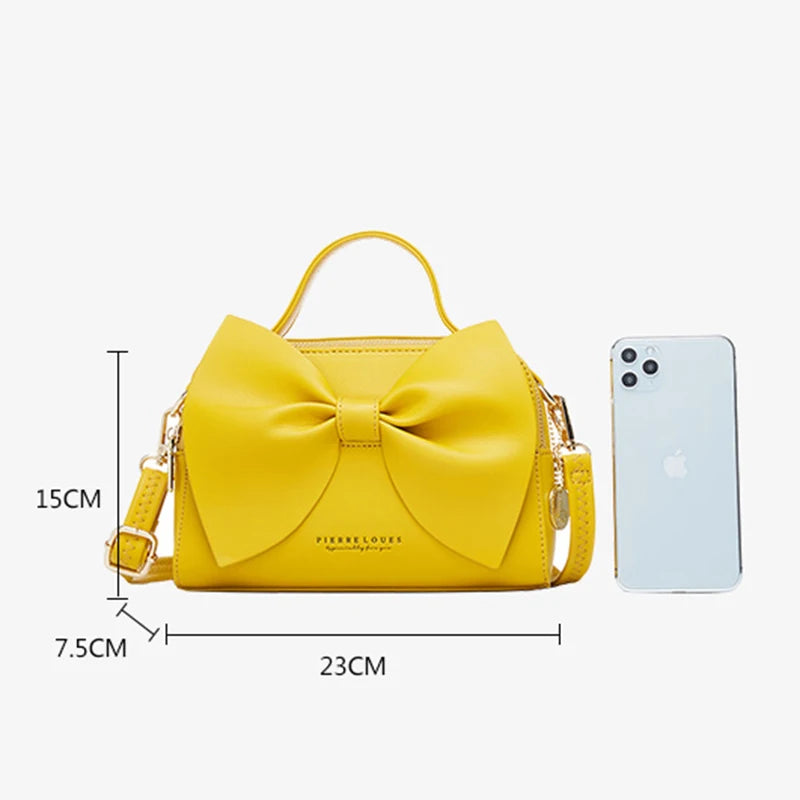 Borsa a Spalla con Fiocco — Pelle Sintetica Morbida