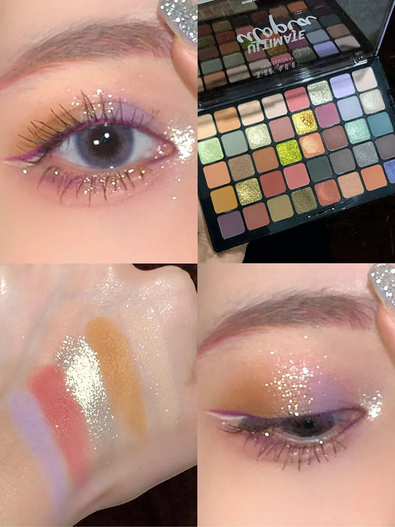DIKALU Palette Ombretti 40 Colori – Glitter, Opachi e Metallici, Impermeabile