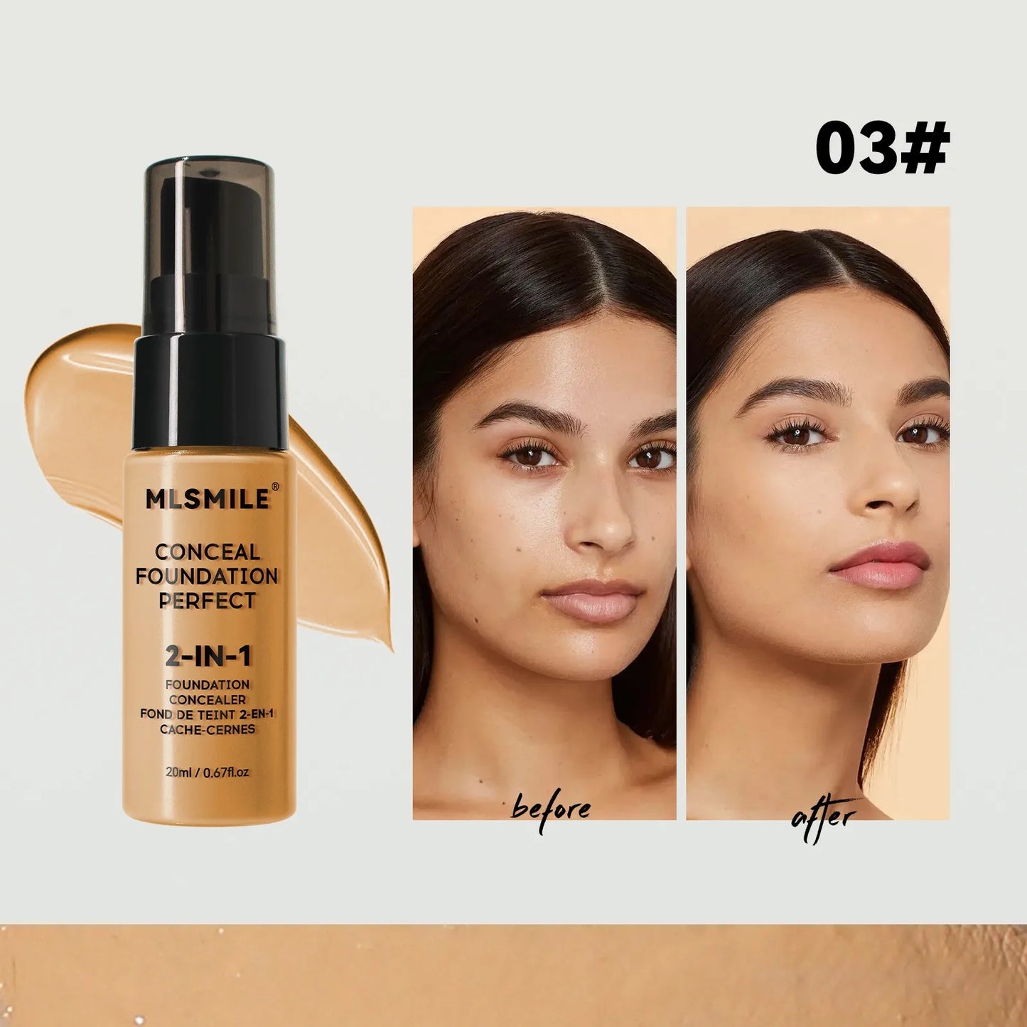 Fondotinta Liquido Opaco a Lunga Durata – Controllo Olio, Correttore & BB Cream | Trucco Professionale