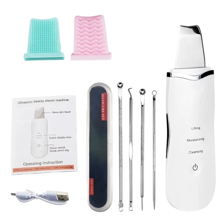 Elettrico Ad Ultrasuoni Scrubber Della Pelle Vibrazione Viso Spatola Peeling Rimozione di Comedone Lifting Del Viso Pulizia Ad Ultrasuoni Cura Della Pelle