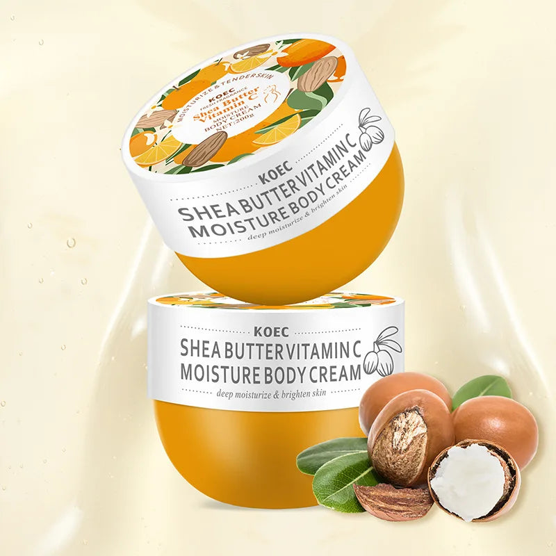 Burro di karitè Vitamina C Lozione per la cura del corpo Crema per i glutei Nutre la cura della pelle Idratante a lunga durata Bellezza Pelle ferma Illumina