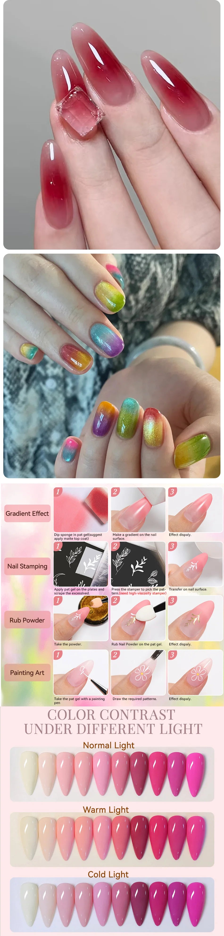 UR SUGAR Gel Nail Art 4 in 1 – 16 Colori per Sfumature, Stamping e Pittura UV/LED