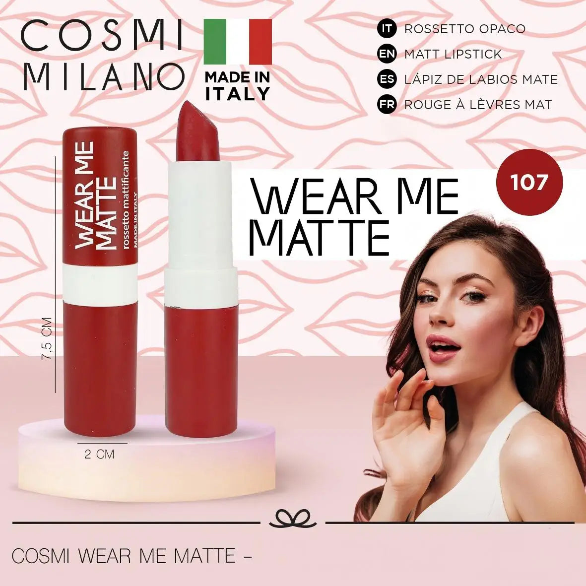 COSMI Milano Wear Me Matte – Rossetto Opaco Lunga Durata 5g