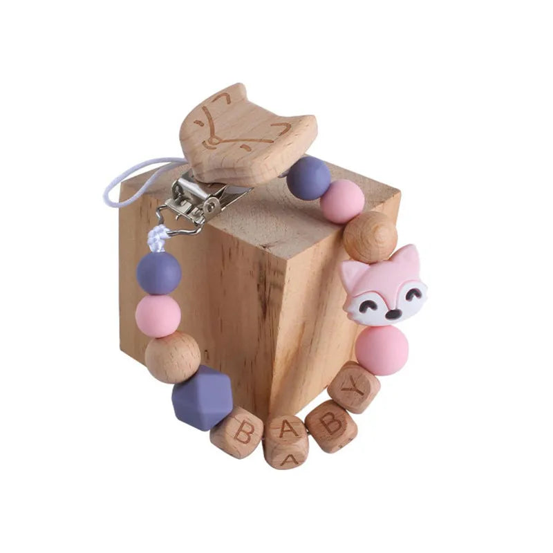 Catenella Porta Ciuccio in Legno e Silicone | Clip Animali | Ecologica