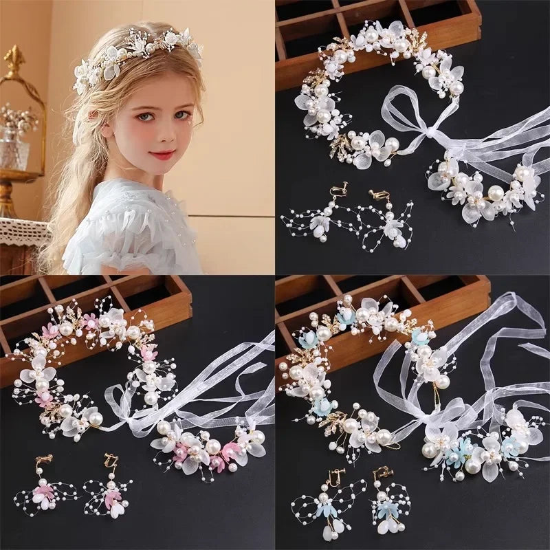 Fascia Floreale con Perle — Bambina e Sposa