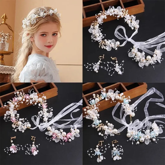 Fascia Floreale con Perle — Bambina e Sposa