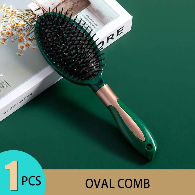 KLINA Air Cushion Hair Massage Comb Brush Scalp Detangling Antistatic Salon SPA Hairdressing Styling Tool Oval Round