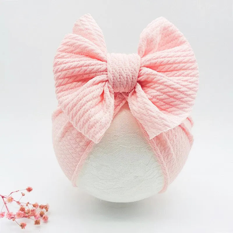Cappellino Turbante Neonato con Fiocco — Doppio Strato, 0-12 Mesi