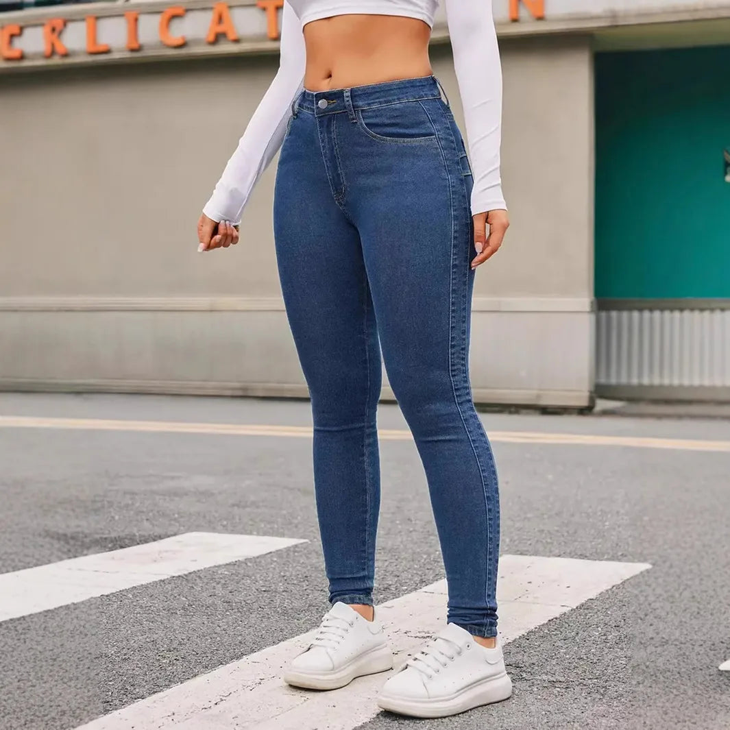 Jeans Skinny a Vita Alta – Denim Elasticizzato Slim | 3 Colori | Donna
