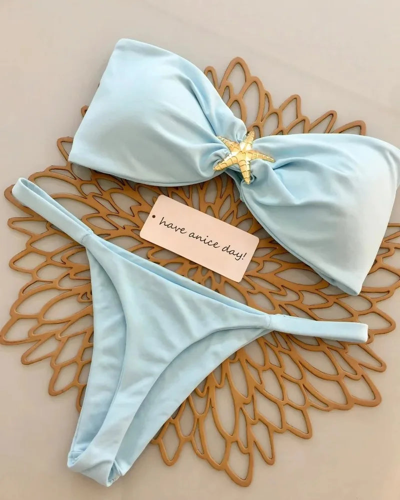 Bikini push up 2025 Costume da bagno donna sexy Costumi da bagno femminili Micro bikini Set costume da bagno Beachwear Bandeau Biquini brasiliano