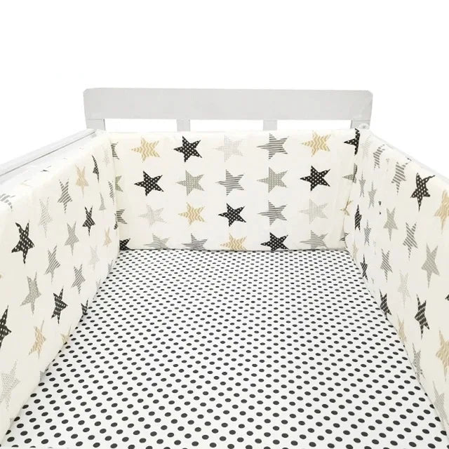 Paraurti per Lettino in Cotone 200×30cm – Doppia Faccia, Cerniera, Design Nordic