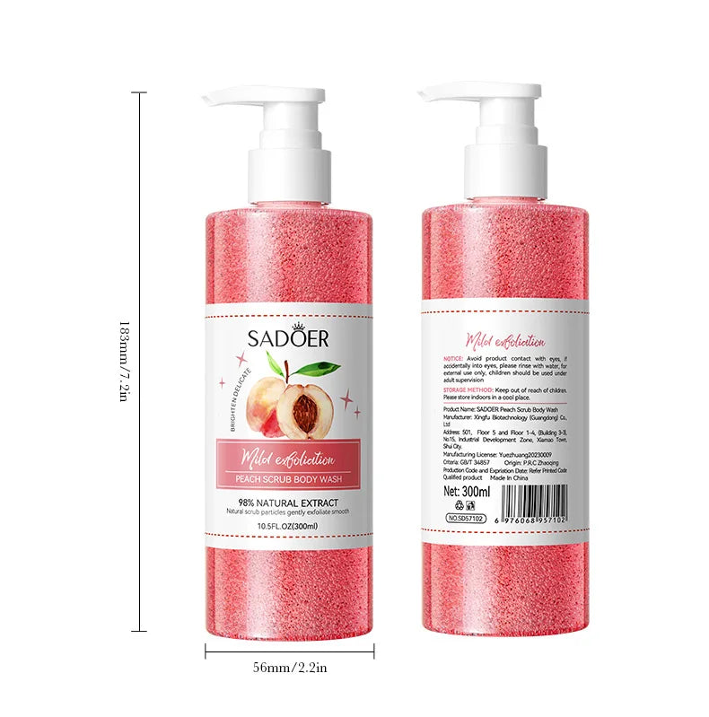 Gel Doccia Esfoliante 300ml – Scrub Naturale, Illuminante & Profumato | Donna