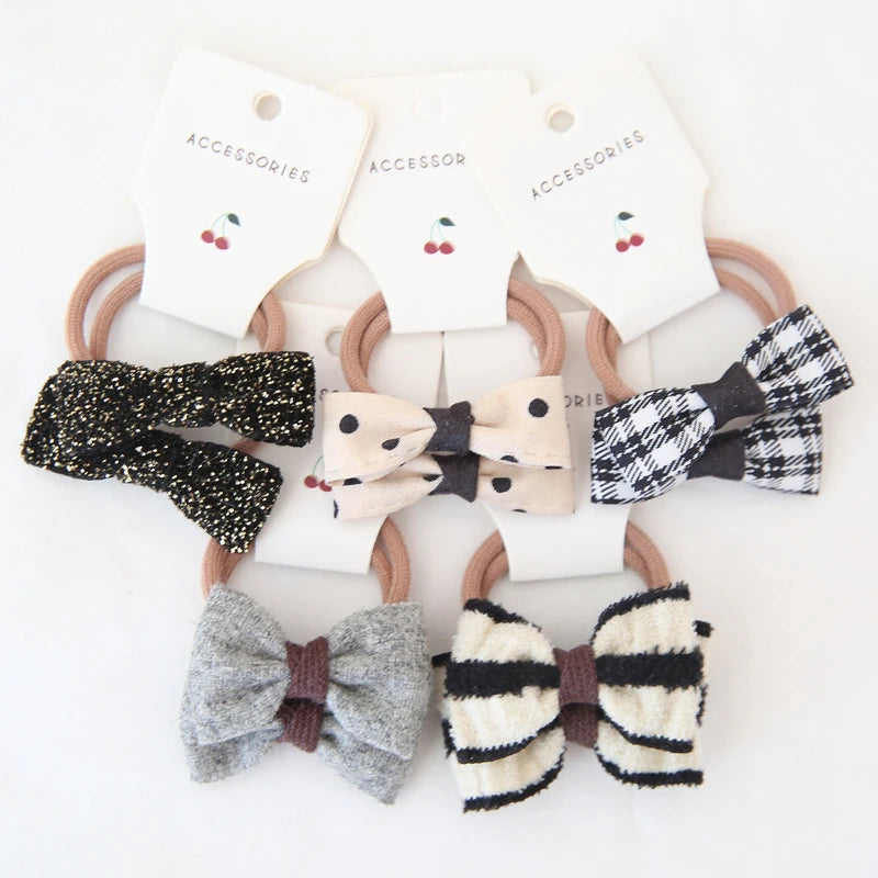 Set 10 Elastici per Capelli Bambina — Fiocchi e Nodi, 19 Colori