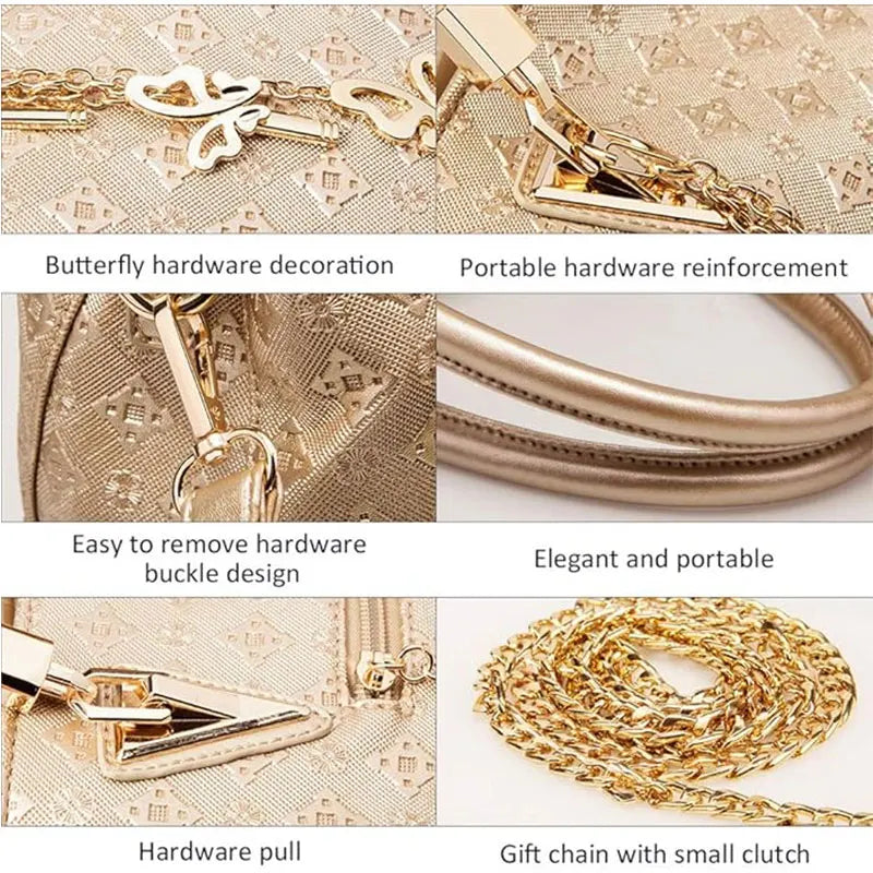 Set 4 Borse Donna – Tote Grande + Tracolla + Pochette + Portacarte | 4 Colori | Ufficio Shopping Party