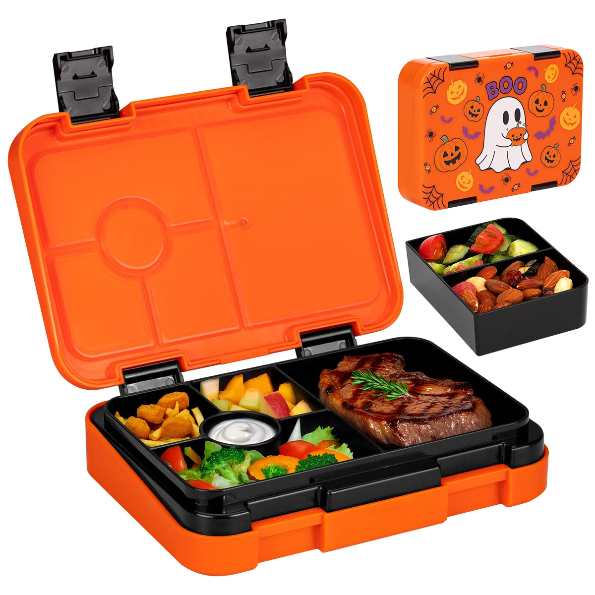 Bento Box per Bambini — Portapranzo 2 Livelli 5 Scomparti, Sicuro per Microonde, A Prova di Perdite