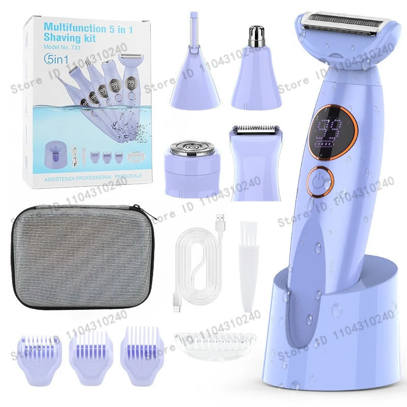 Epilatore elettrico femminile 733 Epilatore corpo multifunzionale 5 in 1 Epilatore viso Depilazione donna Epilatore indolore