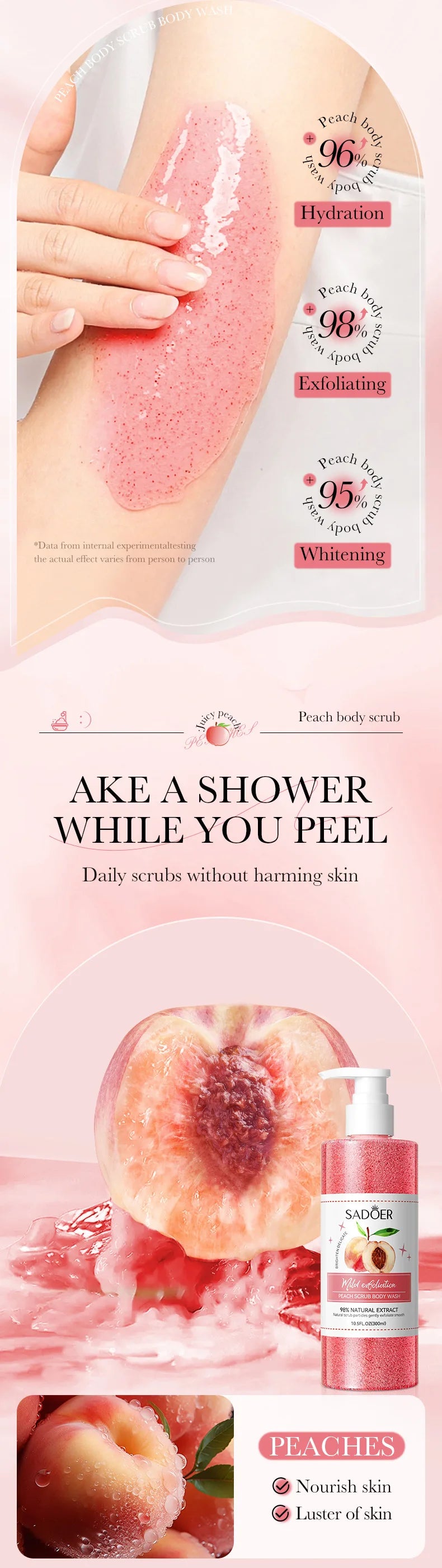Gel Doccia Esfoliante 300ml – Scrub Naturale, Illuminante & Profumato | Donna
